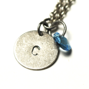 Image of march initial necklace - silver