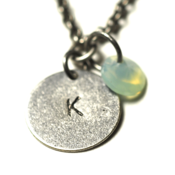 Image of august initial necklace - silver