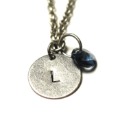 Image of september initial necklace - silver
