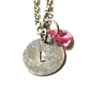Image of october initial necklace - silver