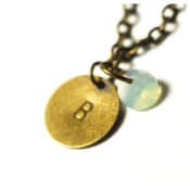 Image of august initial necklace - antiqued brass