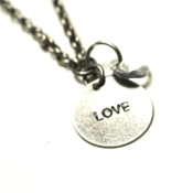 Image of birthstone love necklace - silver