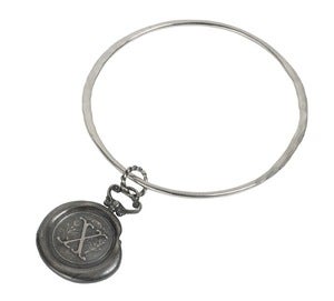 Image of Personalised Oxidised/Polished Wax Seal Bangle (A-Z)