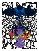 Image of "Bat & Flowers" by Karn Piana