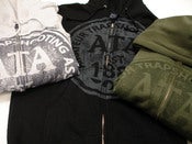 Image of ATA Logo Stained Zip Up Hooded Sweatshirt