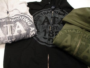 Image of ATA Logo Stained Zip Up Hooded Sweatshirt