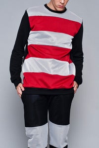 Image of NW Stripes Mesh Sweatshirt Red
