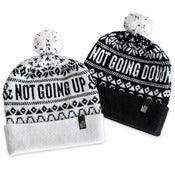 Image of Not Going Down & Not Going Up (lambswool bobble hat, in black or white)