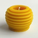 Image of Ribbed Round Beeswax Candle