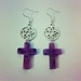 Image of Gemstone Cross & Pentagram earrings
