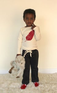 Image of Organic Cotton Textured Graphic Tee - Red Feather and Toadstools 