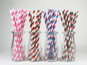 Image of Triple Stripe Paper Straws