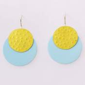 Image of earhanger, melamin, rolled gold, light blue
