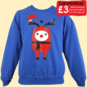 Image of Rudy Reindeer Text Santa Christmas Sweatshirt - Unisex Adult