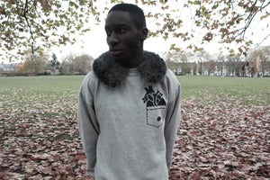 Image of LIMITED EDITION: Faux fur collar with 'Heart Pocket' sweatshirt