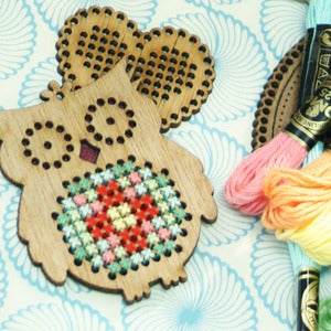 Image of Owl Timber Cross Stitch Kit