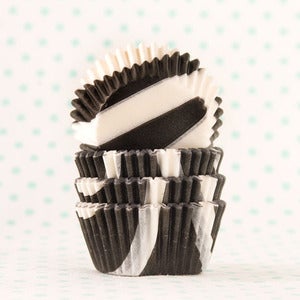 Image of Black Zebra Mini Cupcake Liners