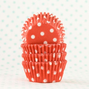 Image of Red Dot Mini Cupcake Liner