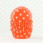Image of Orange Dot Mini Cupcake Liner