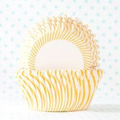 Image of Yellow Pin Stripe Cupcake Liner