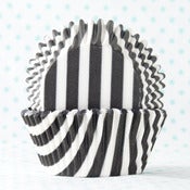Image of Black Stripe Cupcake Liner