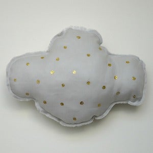Image of cojin nube gris lino y purpurina