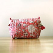 Image of Anokhi Cotton Makeup Cosmetic Bag Pink