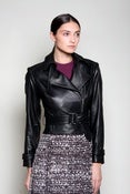 Image of Belted Leather Jacket