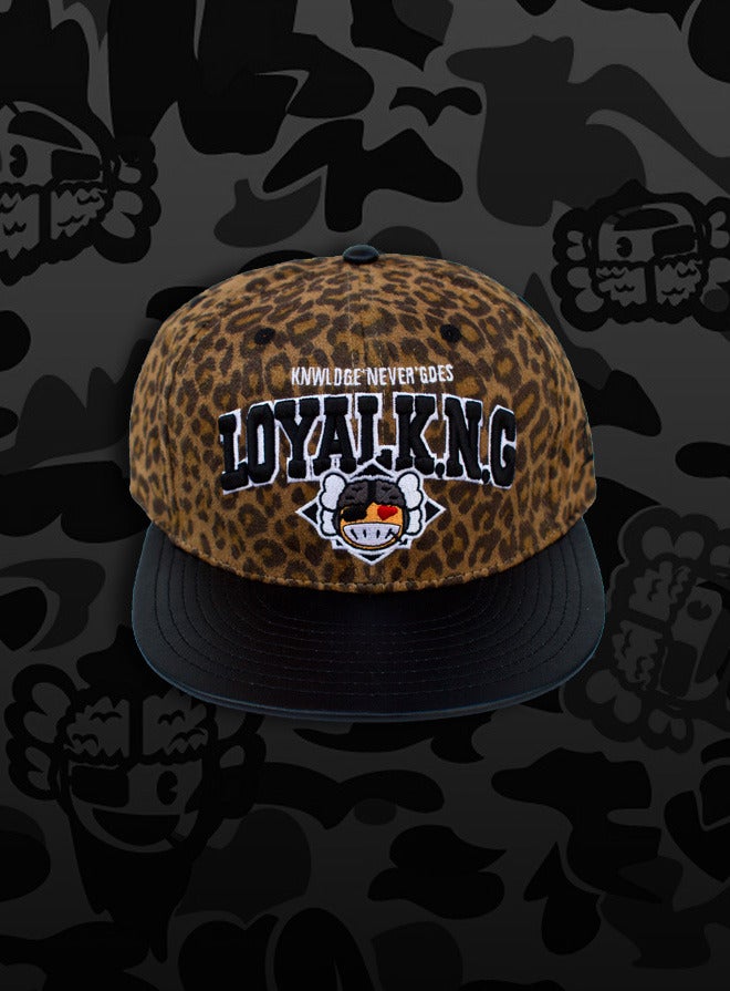 Image of Rebellious Loyal K.N.G. Strapback Cap - Brown-Leopard Suede