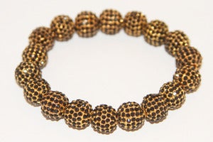 Image of Pave Gold Plated Jet Crystal Stretch Bracelet