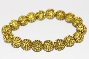 Image of Pave Gold Plated Peridot Crystal Stretch Bracelet