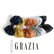 Image of Huge Glitter Hair Bow - Metallics