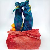 Image of Vintage Sari Silk Furoshiki Gift Wrap Set, 2 large
