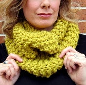 Image of Mustard, Hand Knit Infinity Scarf