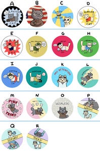 Assorted Doctor Cat Buttons