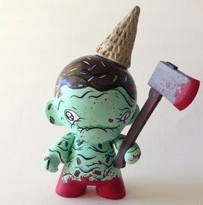 Image of "Mint chocolate massacre" hand painted mini munny (SOLD OUT)