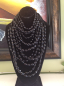 Image of Multi Strand Black Pearl Necklace