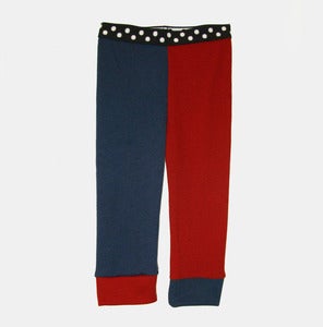 Image of Wooly Jester Leggings - Navy+Tomato