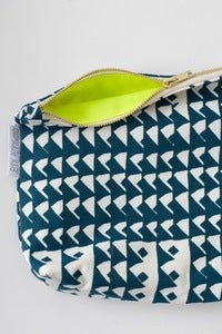 Image of limited edition NEON YELLOW & AQUA zippered pouch