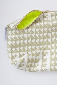 Image of limited edition NEON YELLOW & KHAKI zippered pouch