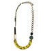 Image of Curved etched tile mixed media necklace 