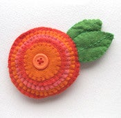 Image of Jaffa Orange Poppy- large corsage felt pin...