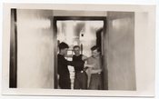 Image of MEN IN A DOORWAY VINTAGE MOODY SNAPSHOT PHOTO