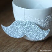 Image of ** Glitter ** Sachets de thé moustache or ou argent - par 4