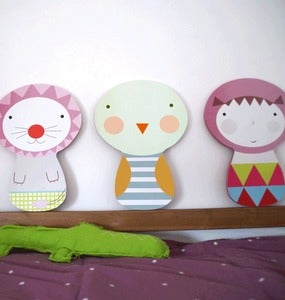 Image of Siluetas-cuadros infantiles "Mushrooms". Silhoutte wall art 