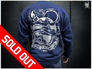 Image of *SOLD OUT* HOTLIFE - "LEARN TO LIVE" NAVY CREWNECK