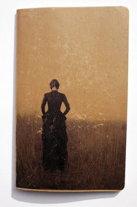 Image of 5"X 8.25"  Journal with Victorian Heather image transfer BLACK AND WHITE VERSION