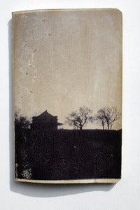 Image of 3.5" X 5.5" Blank Journal with image transfer of House. B&W VERSION