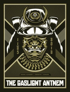 Image of The Gaslight Anthem - Toronto, Canada - Samurai Concert Poster