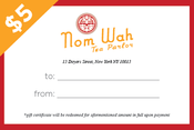 Image of $5 Gift Certificate